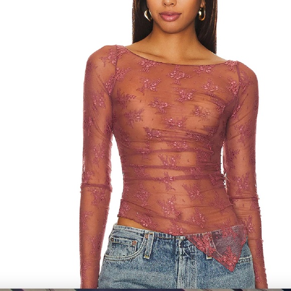 Free People - Lace  Full Bloom Top In Oh Bloom - Picture 1 of 5